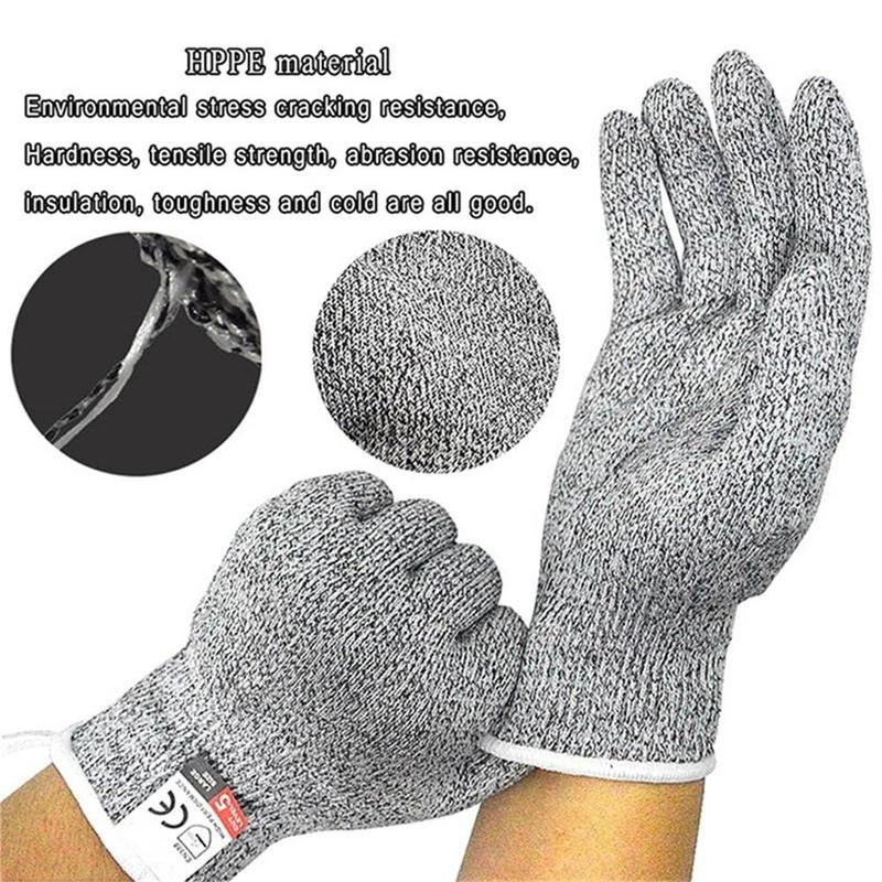 Cut Resistant Gloves Protection for Kitchen, 1 Pair Letter Patch Safety anti Cutting Gloves for Meat Cutting, Wood Carving, Mandoline Slicing, Kitchen Accessories