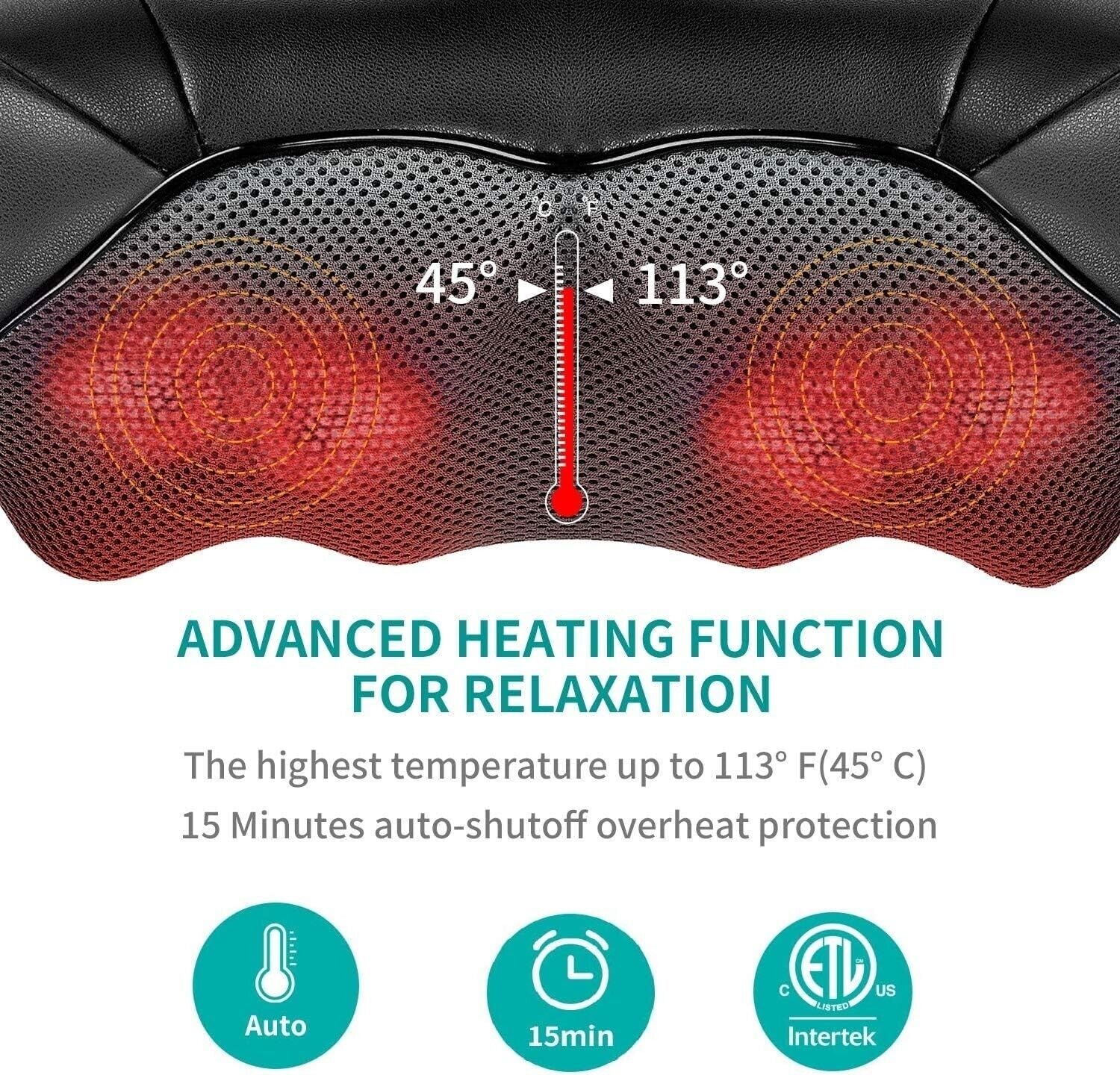 Ultimate Shiatsu Neck & Back Massager with Heat – Relaxing Deep Kneading Massage Pillow for Shoulder Relief