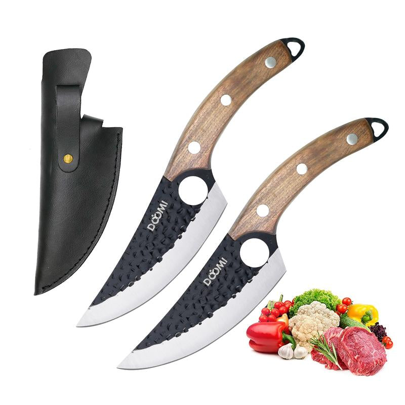 DOYOMI Japan Knives Viking Knife with Sheath, Hand Forged Chef Butcher Full Tang Boning Knife for Home, Kitchen & Outdoor Cooking, Camping BBQ Thanksgiving Christmas Gift