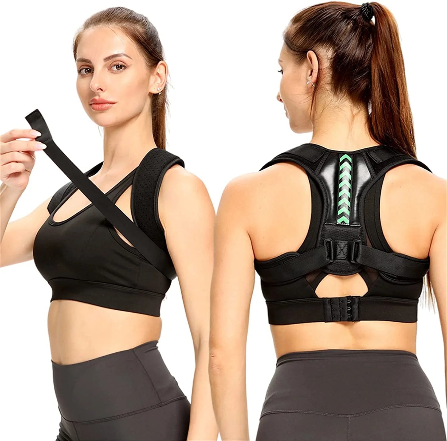 Shoulder Support Adjustable Back Pain Support Posture Corrector Brace Belt Strap