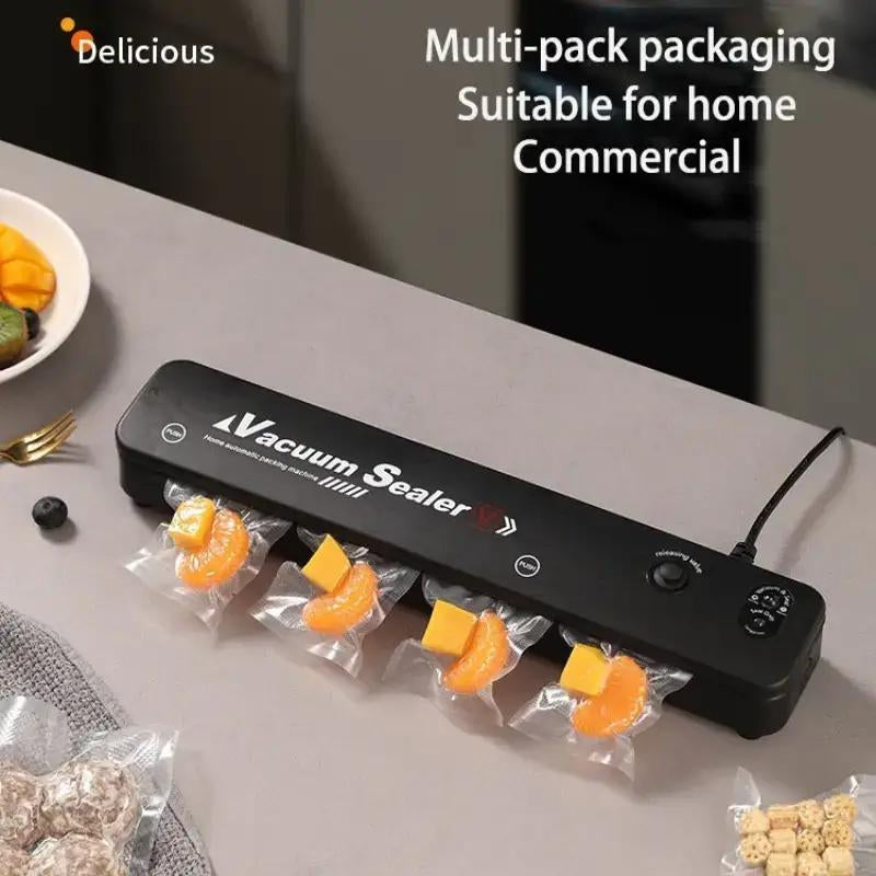 Portable Fully Automatic Vacuum Sealer Machine, Plug and Play Food Vacuum Sealer with Vacuum Bags, Household Food Storage Machine for Kitchen