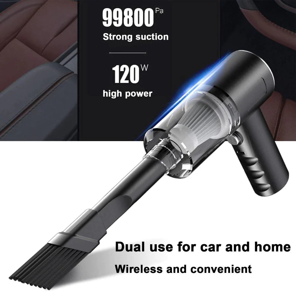 Powerful 120W Cordless Handheld Vacuum Cleaner - Compact & Portable for Home and Car Cleaning