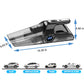 Wireless Portable Car Vacuum and Tire Inflator with Digital Pressure Gauge, LED Light, HEPA Filter, and Tire Repair Tool