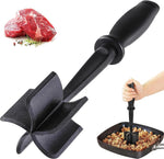 Meat Chopper for Ground Beef, Heat Resistant Meat Masher for Hamburger Meat, 5 Curved Blades Ground Beef Smasher, Nylon Meat Spatula Chopper, Non Stick Hamburger Chopper, Mix and Chop Kitchen Tool Utensils