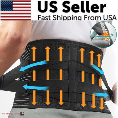 Adjustable Lower Back Brace Lumbar Support Waist Belt for Men Women Pain Relief