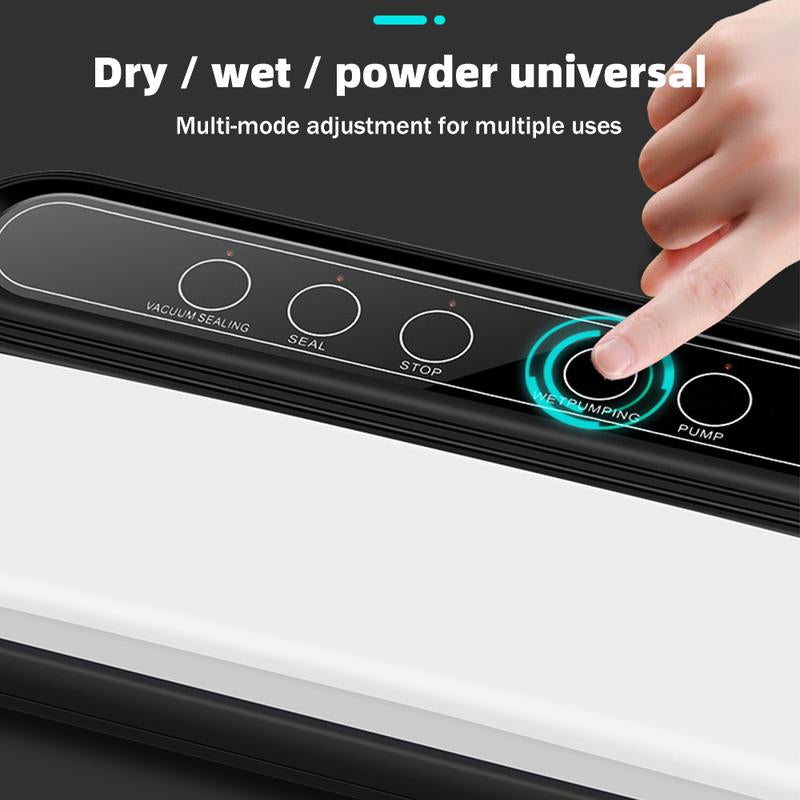 Vacuum Sealer Machine, Automatic Food Sealer Machine for Food Vacuum Packaging, Suction Power, Bags and Cutter Included, Compact One-Touch Automatic Food Sealer with External Vacuum System, Dry Moist Fresh Modes for All Saving Needs with 10 Free Bags