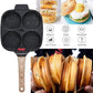 Fried Egg Pan, Egg Frying Pan with Lid Nonstick 4 Cups Pancake Pan Aluminium Alloy Cooker for Breakfast, Induction Compatible