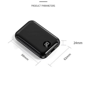 10000Mah Portable Power Bank Outdoor Emergency External Battery Pack with USB Outputs Dual LED Light for Cell Phone Black