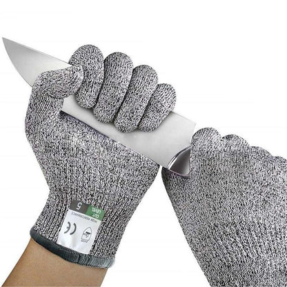 Cut Resistant Gloves Protection for Kitchen, 1 Pair Letter Patch Safety anti Cutting Gloves for Meat Cutting, Wood Carving, Mandoline Slicing, Kitchen Accessories