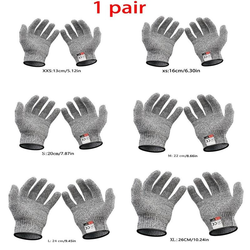 Cut Resistant Gloves Protection for Kitchen, 1 Pair Letter Patch Safety anti Cutting Gloves for Meat Cutting, Wood Carving, Mandoline Slicing, Kitchen Accessories