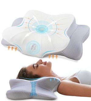 Healing Relief™ Foam Pillow for Neck Pain Relief with Breathable Cover – Great for Side, Back, and Stomach Sleepers