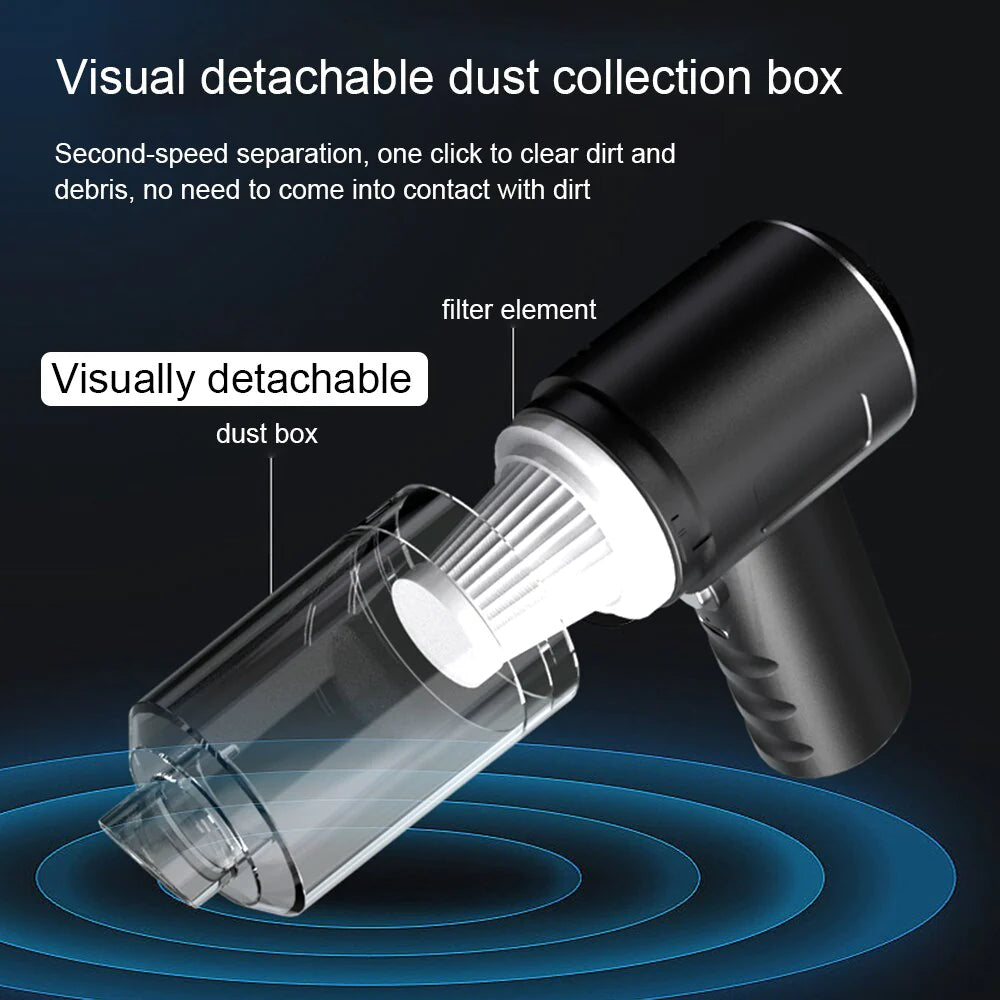 Powerful 120W Cordless Handheld Vacuum Cleaner - Compact & Portable for Home and Car Cleaning