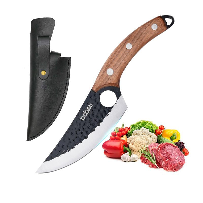 DOYOMI Japan Knives Viking Knife with Sheath, Hand Forged Chef Butcher Full Tang Boning Knife for Home, Kitchen & Outdoor Cooking, Camping BBQ Thanksgiving Christmas Gift