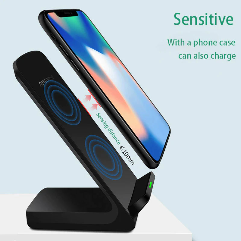 Qi Wireless Fast Charger Charging Pad Stand Dock for Samsung Galaxy Iphone Phone