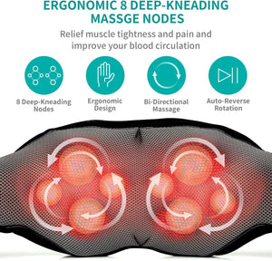 Ultimate Shiatsu Neck & Back Massager with Heat – Relaxing Deep Kneading Massage Pillow for Shoulder Relief