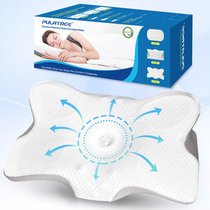 Pain Relief Cooling Pillow for Neck & Spine Support, Ergonomic Contour Cervical Pillow